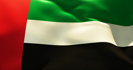Flag of United Arab Emirates waving high resolution 10K+ size