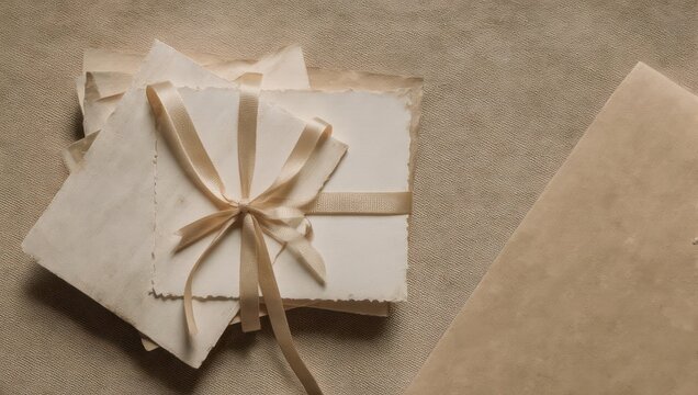 Elegant Gift Boxes Tied With Ribbon on Textured Background.