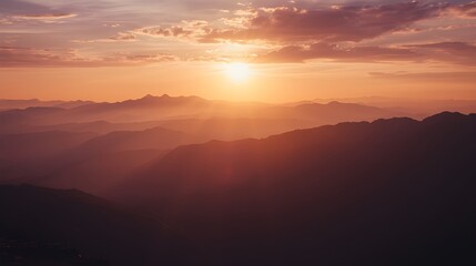 Fototapeta premium sunrise over the mountains landscape 