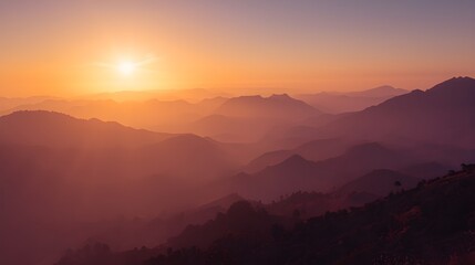 Fototapeta premium sunrise over the mountains landscape 