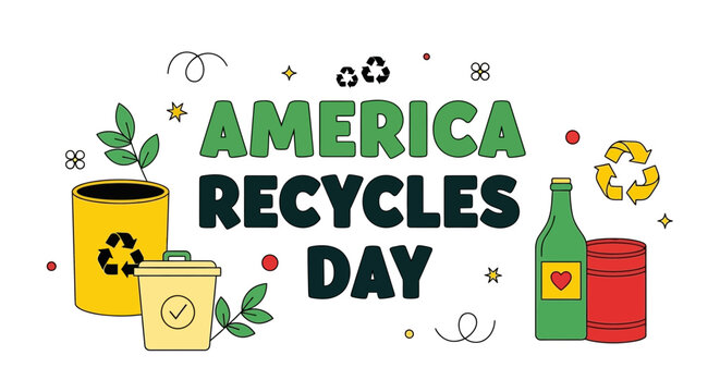 America recycles day vector illustration for eco friendly event