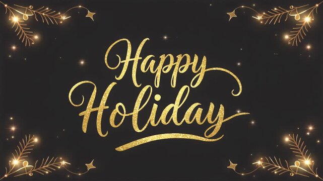 Stroke-by-Stroke Handwritten &ldquo;Happy Holiday&rdquo; Calligraphy Animation with Christmas Glitter