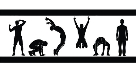 Silhouette body fitness workout exercise training sport activity