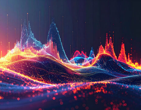 Colorful abstract digital wave visualization