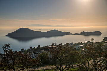 View of the twin islands of Izmir Candarli