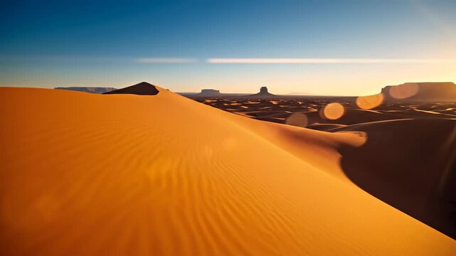 Sahara Desert Landscape Sand Dunes, Sunrise, North Africa
