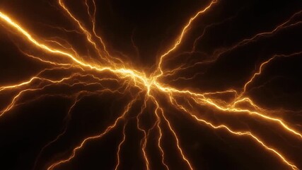Abstract illustration of glowing golden lightning bolts electrifying against a dark background, evoking energy and power dynamics