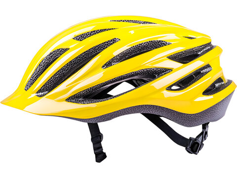 Yellow bicycle helmet isolated on transparent background. Ideal for sport safety, cycling, and outdoor activity concepts.