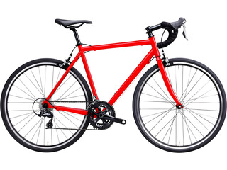 Red bicycle isolated on transparent background. Perfect for sport, cycling, and active lifestyle design projects.