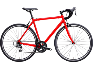 Red bicycle isolated on transparent background. Perfect for sport, cycling, and active lifestyle design projects.