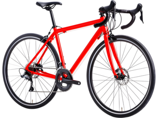 Red bicycle isolated on transparent background. Perfect for sport, cycling, and active lifestyle design projects.