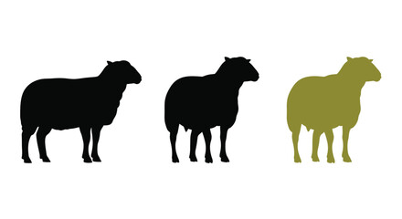 Fototapeta premium Sheep silhouette vector illustration farm animal livestock design