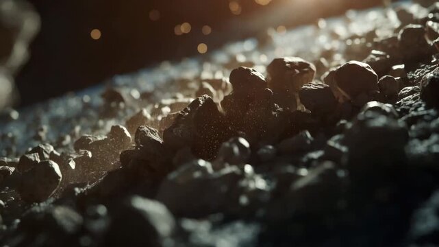 Rocky Terrain in Sunlight: An exploration of a landscape of stone texture as it is bathed in the warm embrace of sunlight, revealing its natural character and the beauty of its rocky nature.