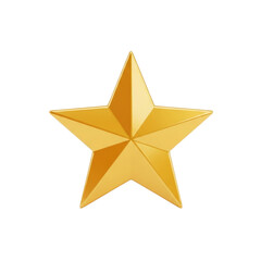 Golden star isolated on transparent background