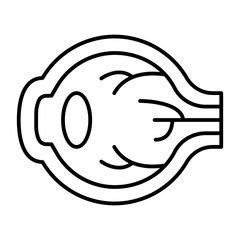 Eye ball thin line icon, vision treatment concept. Vector graphics. Human organ of vision, ophthalmology sign on white background, style icon mobile or web design.
