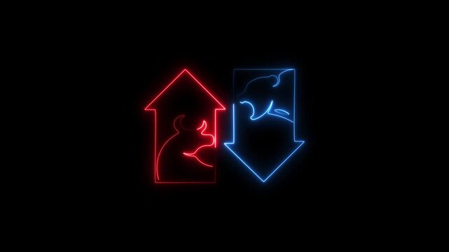 Cost and quality control concept.Quality control and company cost reduction. Successful organization strategy and management. Percentage icon of quality with up arrow and cost with down arrow.4k video