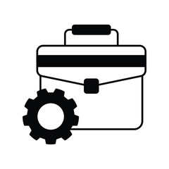 Business Management icon with white background vector stock illustration