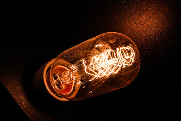 Retro lamp. Incandescent bulb. Cozy atmosphere. Warm light.