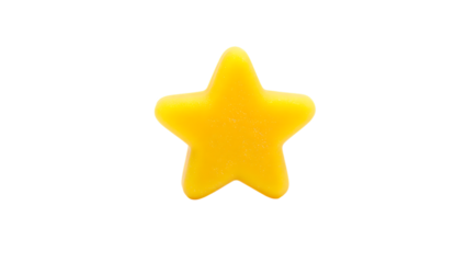 Yellow star candy, transparent background