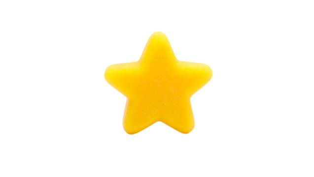 Yellow star candy, transparent background - Powered by Adobe
