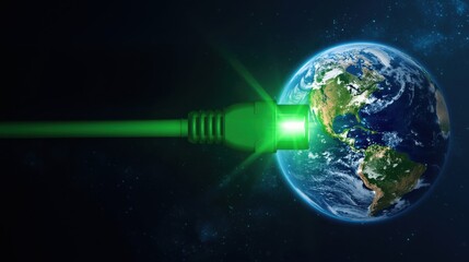Eco energy revolution green energy solutions for a sustainable future earth digital art cosmic environment aerial