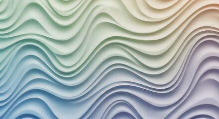 Obraz premium A smooth, flowing abstract background featuring soft pastel waves. Ideal for creative projects, presentations, and digital designs.