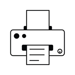 Printer icon with white background vector stock illustration
