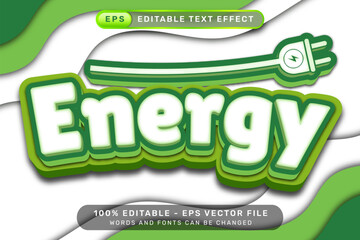 Energy 3d text effect and editable text effect green color