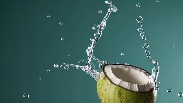Splashing fruit creates mesmerizing water droplets and vibrant action in captured moment