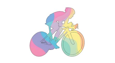 Colorful cycling art design vector illustration for bicycle race and sports event use