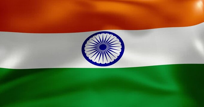 Indian flag waving 30 seconds 4K ultra high quality 60fs video