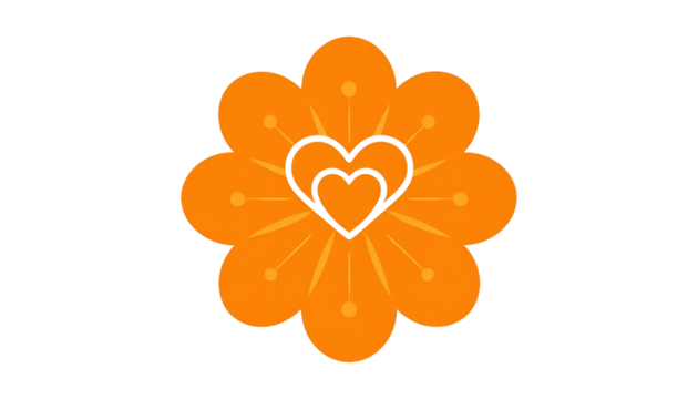 Orange flower symbolizing love in Day of the Dead isolated on solid white background Png 