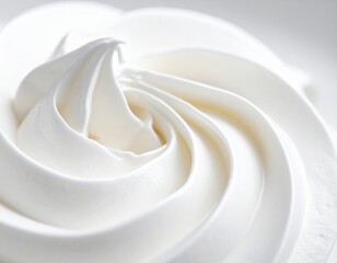 Macro photograph of a creamy, swirling white texture, resembling soft-serve ice cream or whipped cream