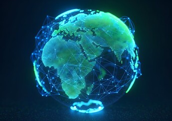 Explore global connections with this stunning digital earth, perfect for illustrating international business, technology, or worldwide networking