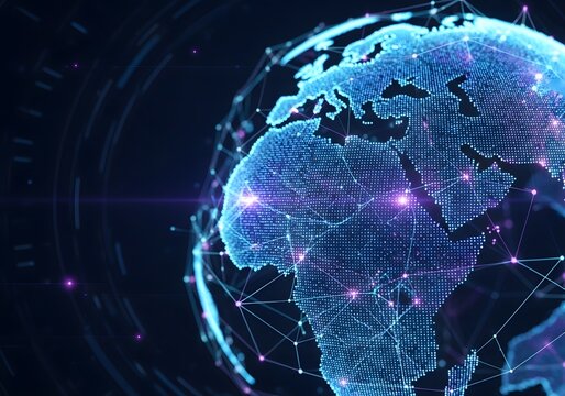 Explore the digital globe with glowing connections for innovative technology solutions and global business expansion strategies in the modern world