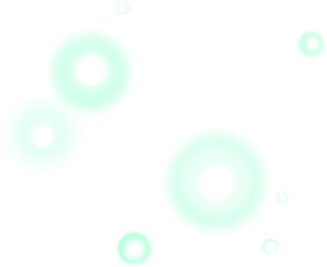 Green Glow Bubble Spark Overlay – Soft Luminous Bokeh with Starburst Accent