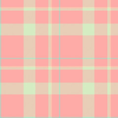 Uniform check texture vector, couch seamless tartan fabric. Kind background plaid pattern textile in red and light colors.