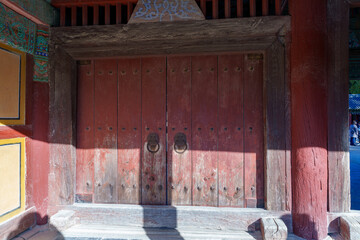 A traditional gate at the entrance to Bulguksa Temple in Gyeongju, Korea