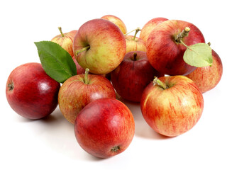 Red wild Apples - Fruits on white Background