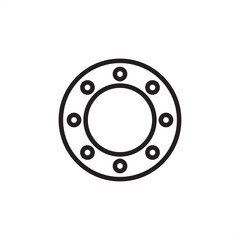 Gasket icon symbolizing mechanical sealing, leakage prevention, and fluid containment, representing critical machinery components, modern industrial maintenance spares, and flange connection integrity