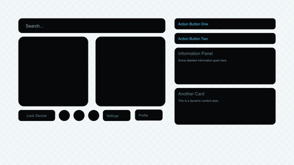 Admin panel ui template for system settings and device control