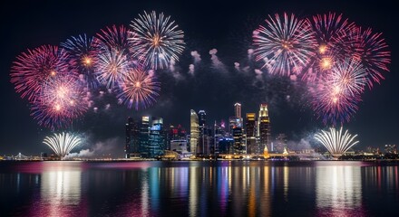 fireworks over the river