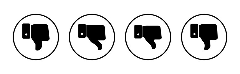 Dislike icon vector. dislike sign and symbol. Hand with thumb down