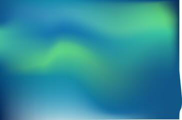 Abstract blue and green background, aurora light vector gradient, northern