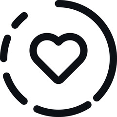 Heart in Circle Shape, Like Button Line Icon