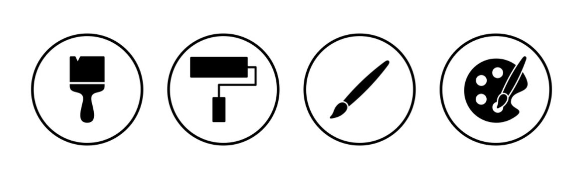 Paint icon vector. paint brush sign and symbol. paint roller icon vector