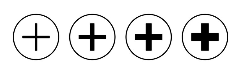 Plus icon vector. Add plus sign and symbol