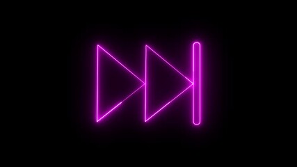 music video song direction right arrow icon animation glowing neon pink color play player road sign information traffic signal moving road side sign symbol on black background