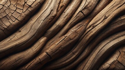 Close-up of weathered wooden texture, showing cracks, lines, and patterns