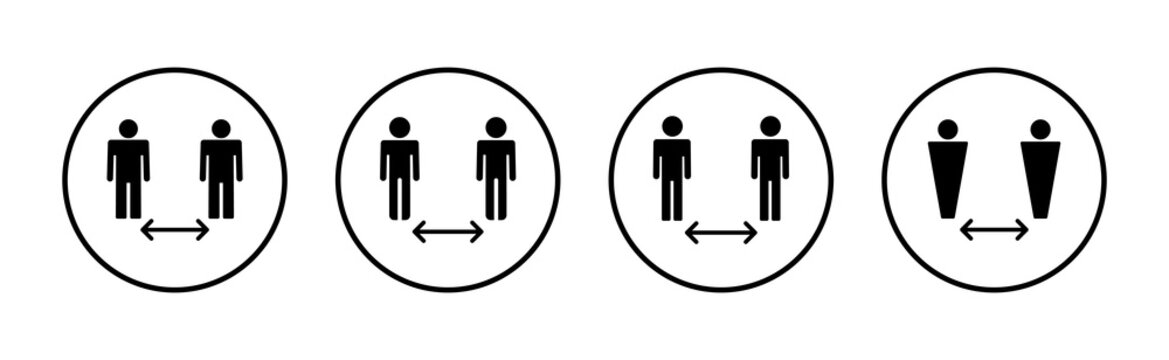 Social distance icon vector. social distancing sign and symbol. self quarantine sign